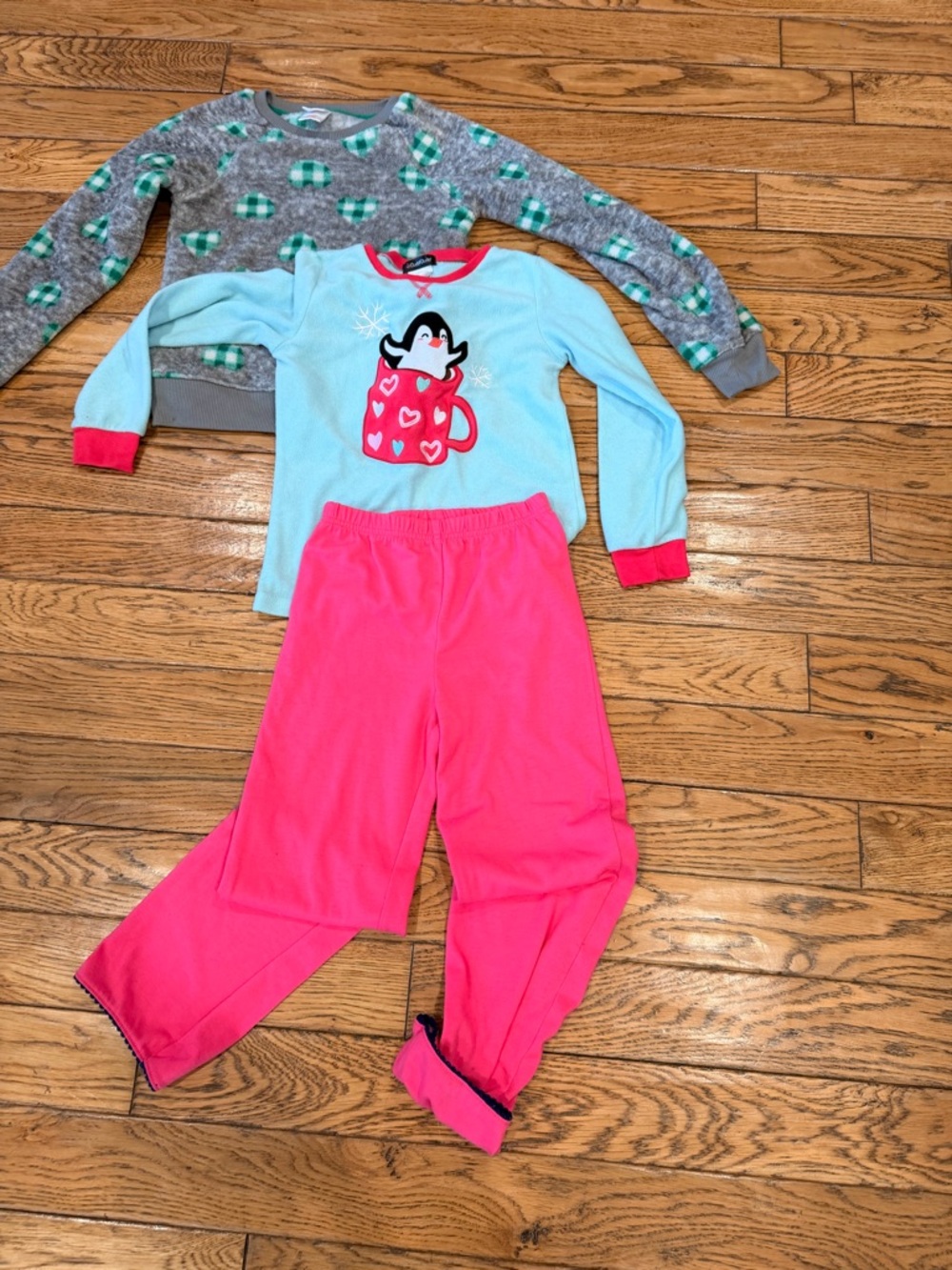 Mis matched Pajama Set with Penguin Top